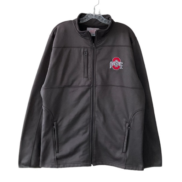 Ohio State Jacket Lightweight Zip Up Performance Embroidered College Brown Large - Picture 6 of 9
